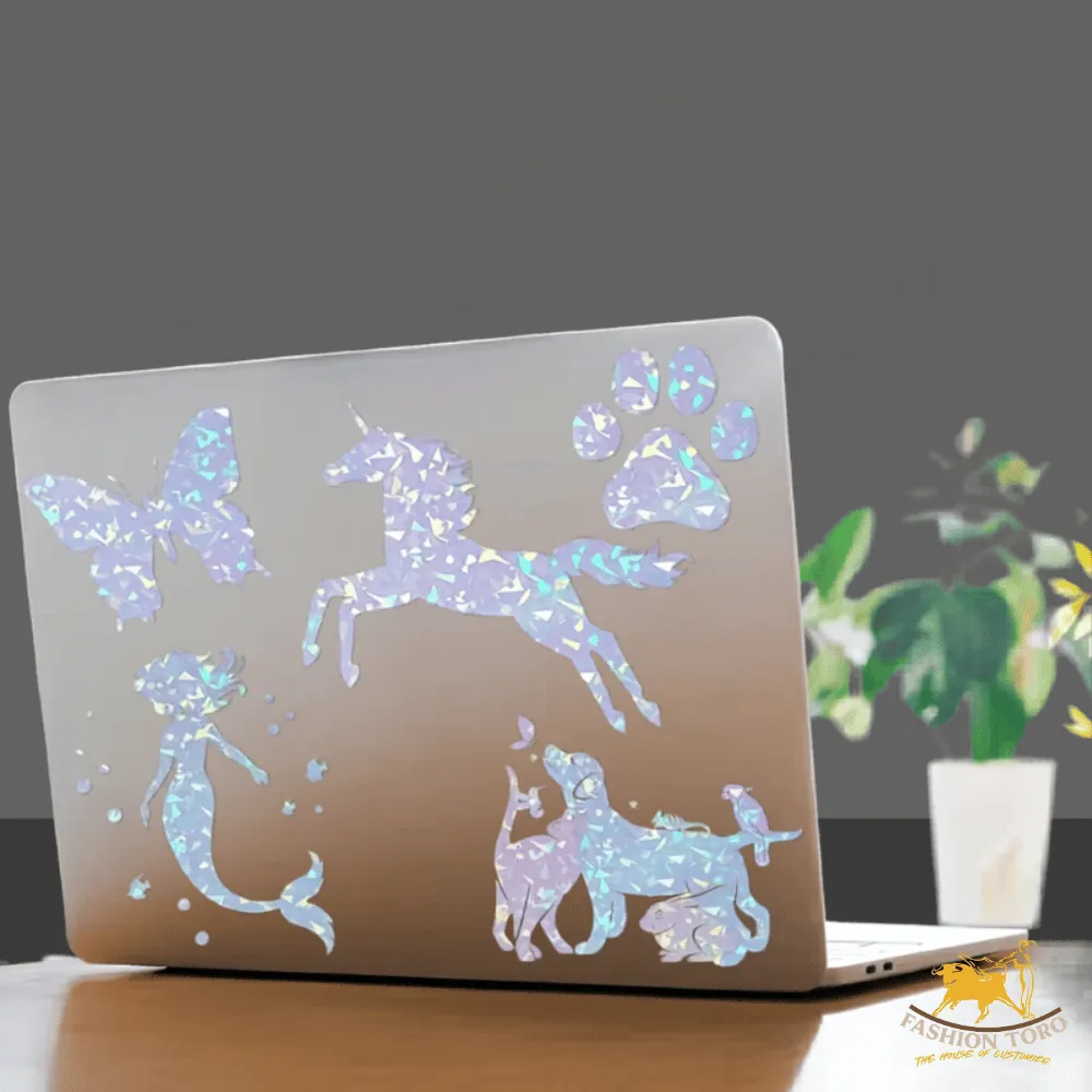 Holographic Diamond Broken Glass Pattern