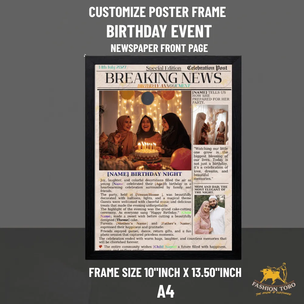 Birthday Event  Customize Poster Frame