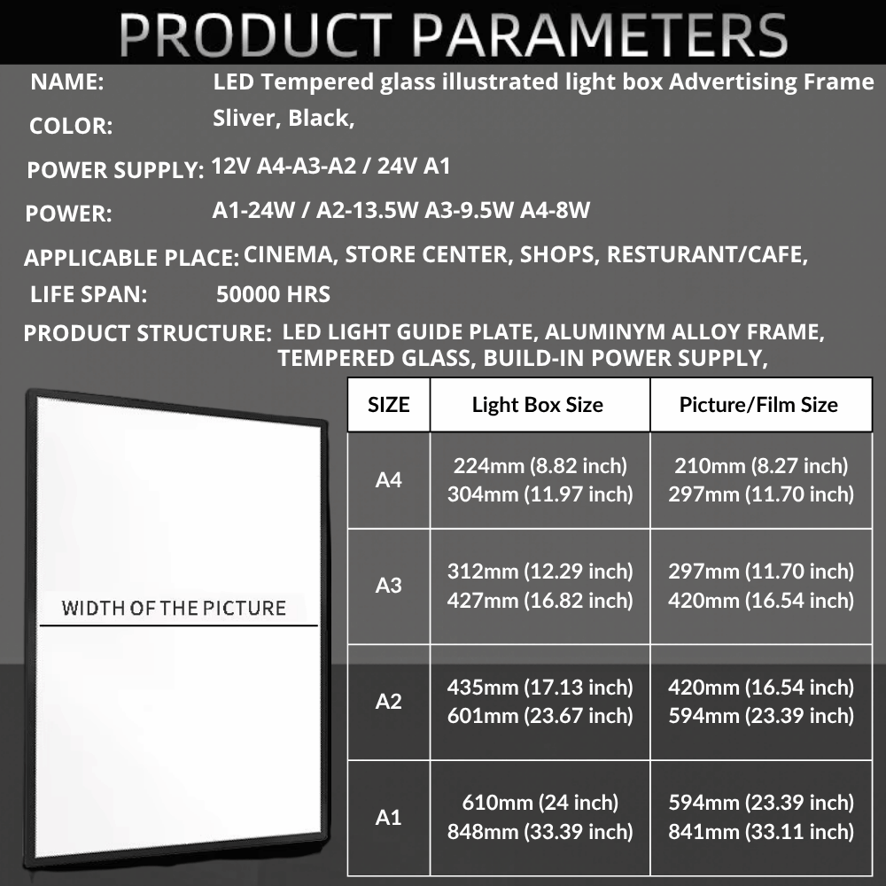 LED Lightbox illustrated Poster Frames (Wall & Table Mounted) - Image 11